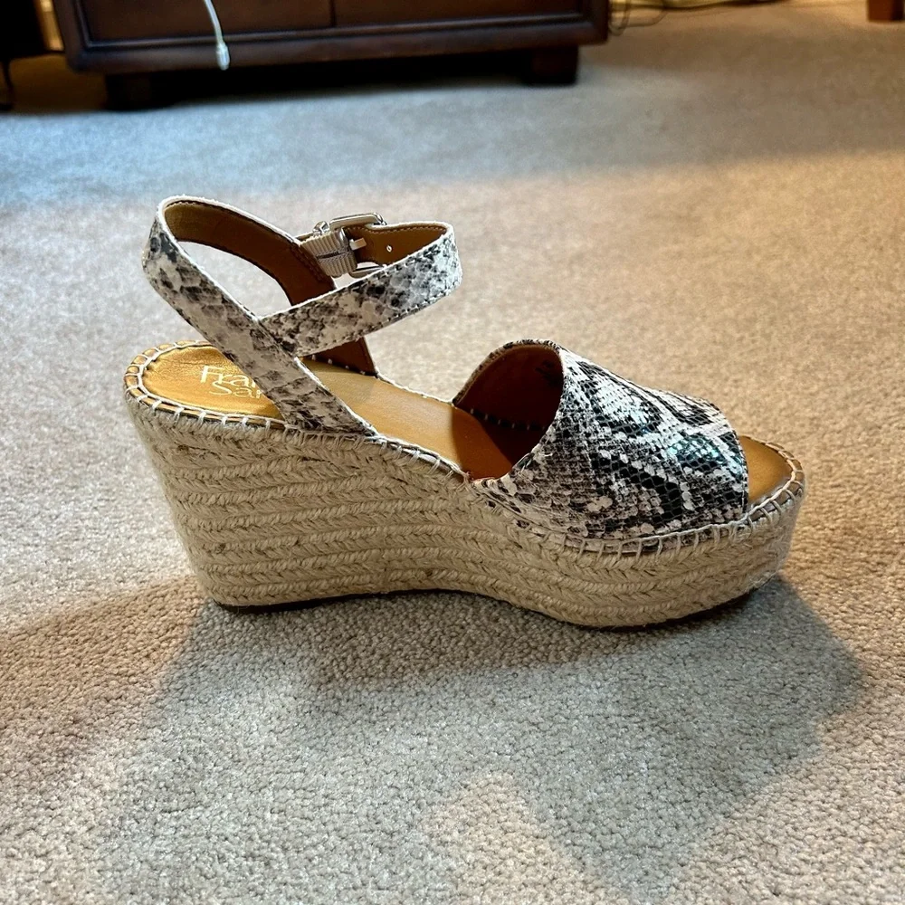 Franco Sarto Snakeprint Leather Wedges - Picture 8 of 13